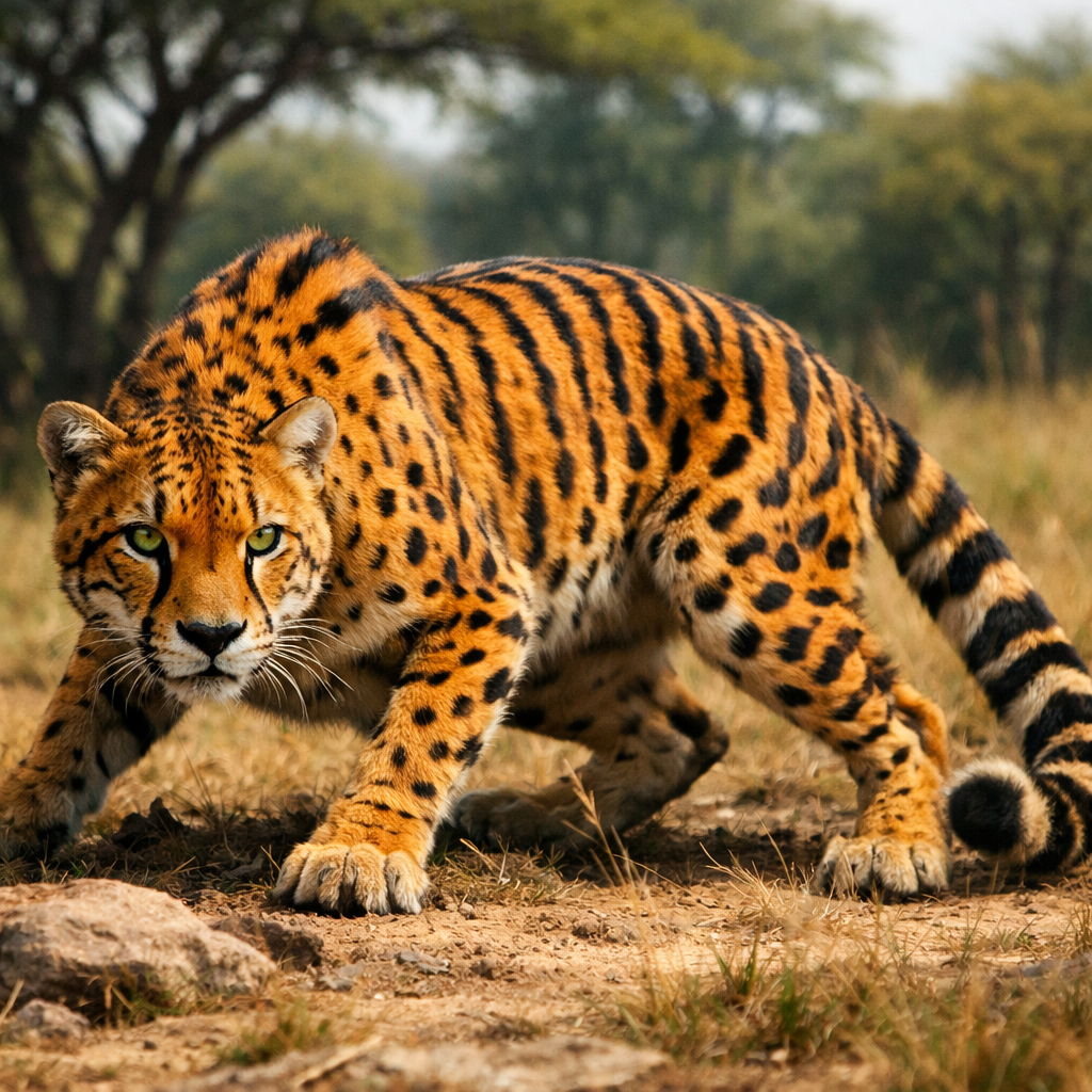 Cheetiger, an AI-generated hybrid of Cheetah and Tiger