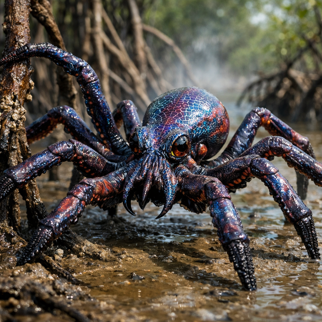 Octospider, an AI-generated hybrid of Octopus and Spider