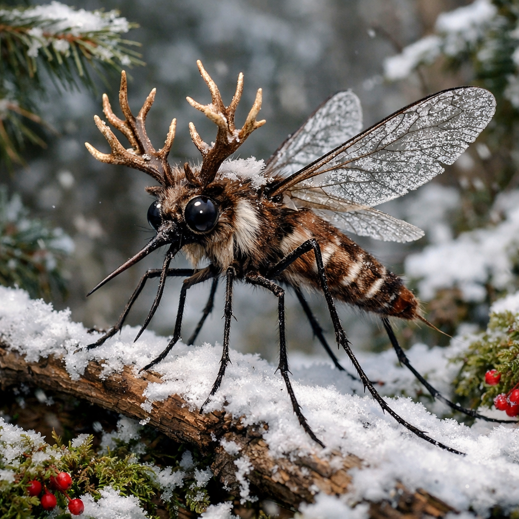 Reindosquito, an AI-generated hybrid of mosquito and Reindeer