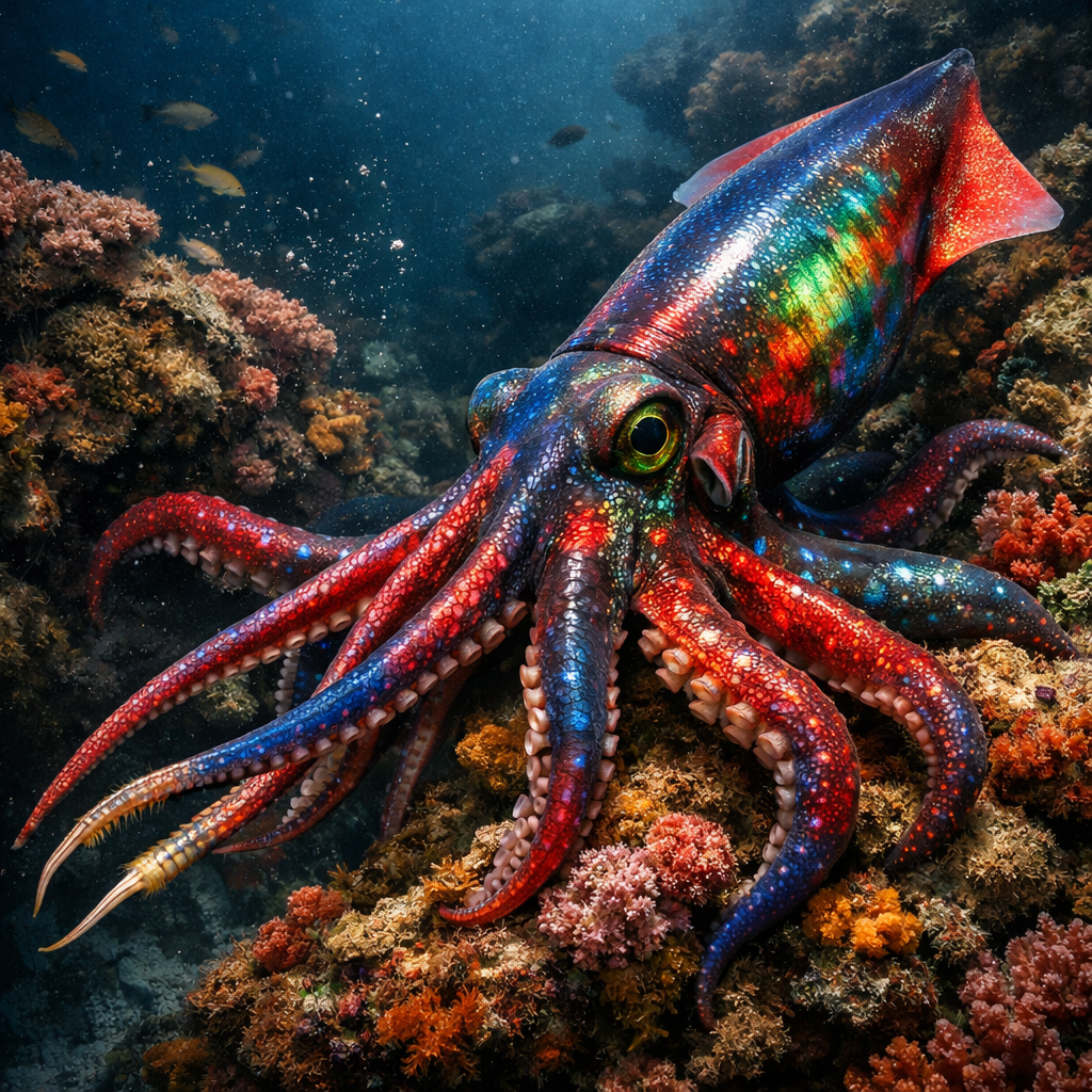Octosquid, an AI-generated hybrid of Octopus and Squid