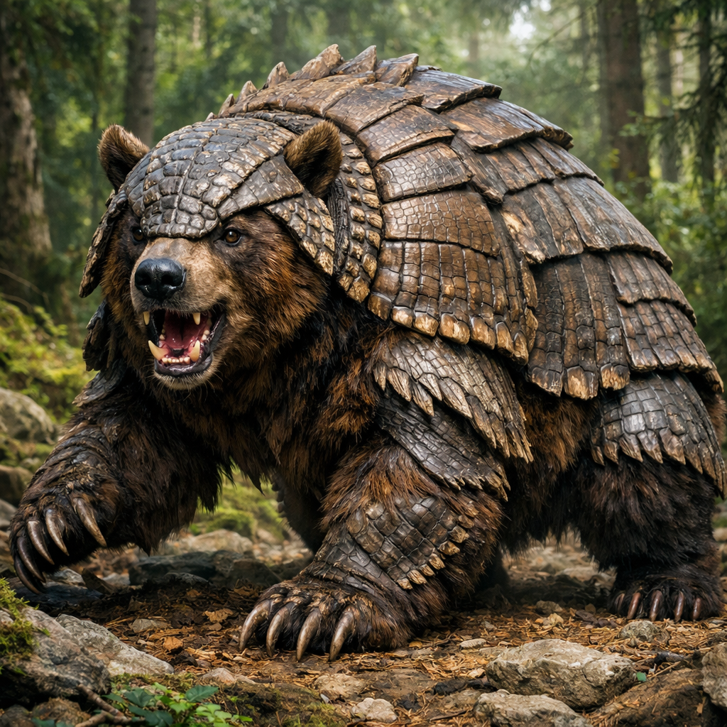 Bearadillo, an AI-generated hybrid of Armadillo and Bear