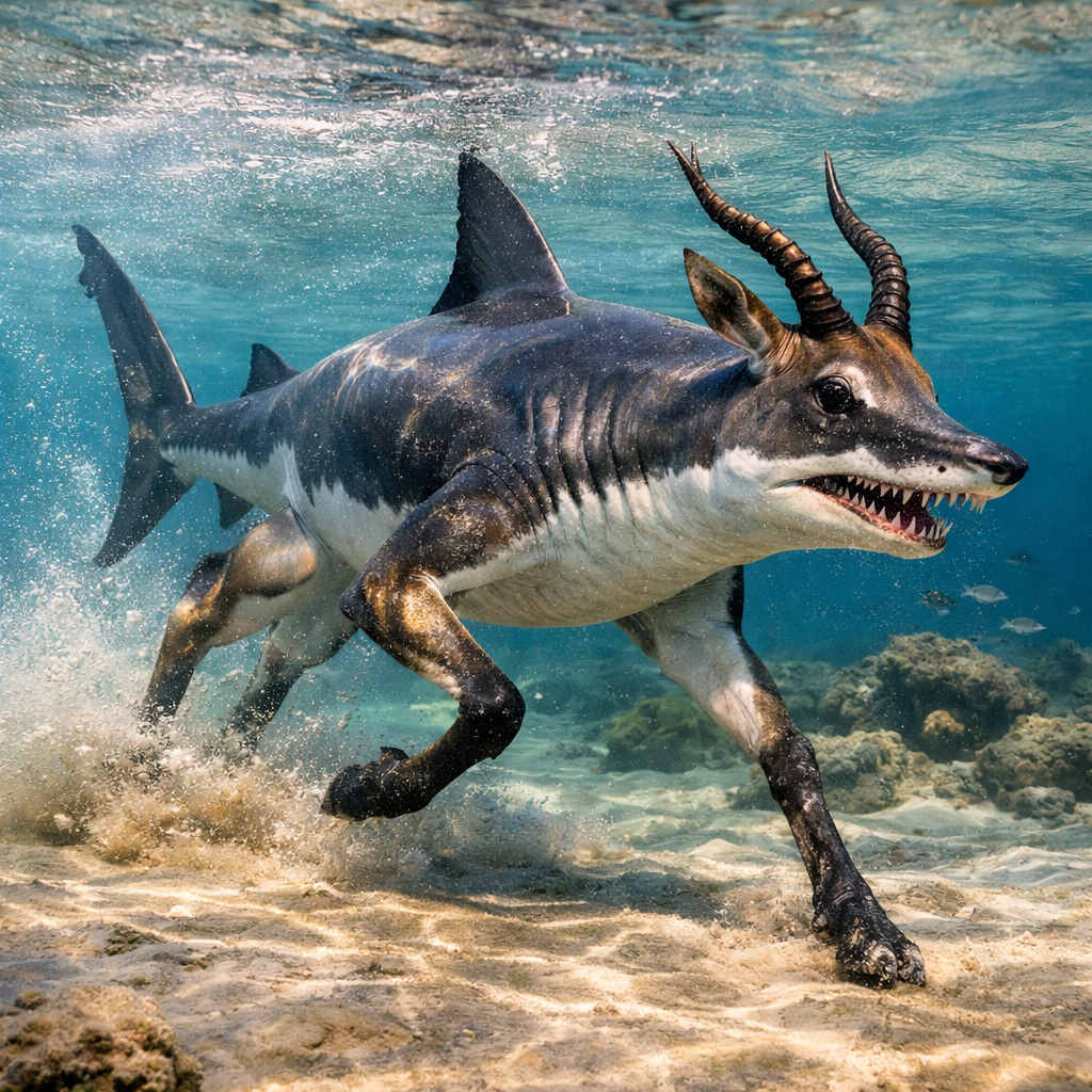 Anteloshark, an AI-generated hybrid of Antelope and Shark