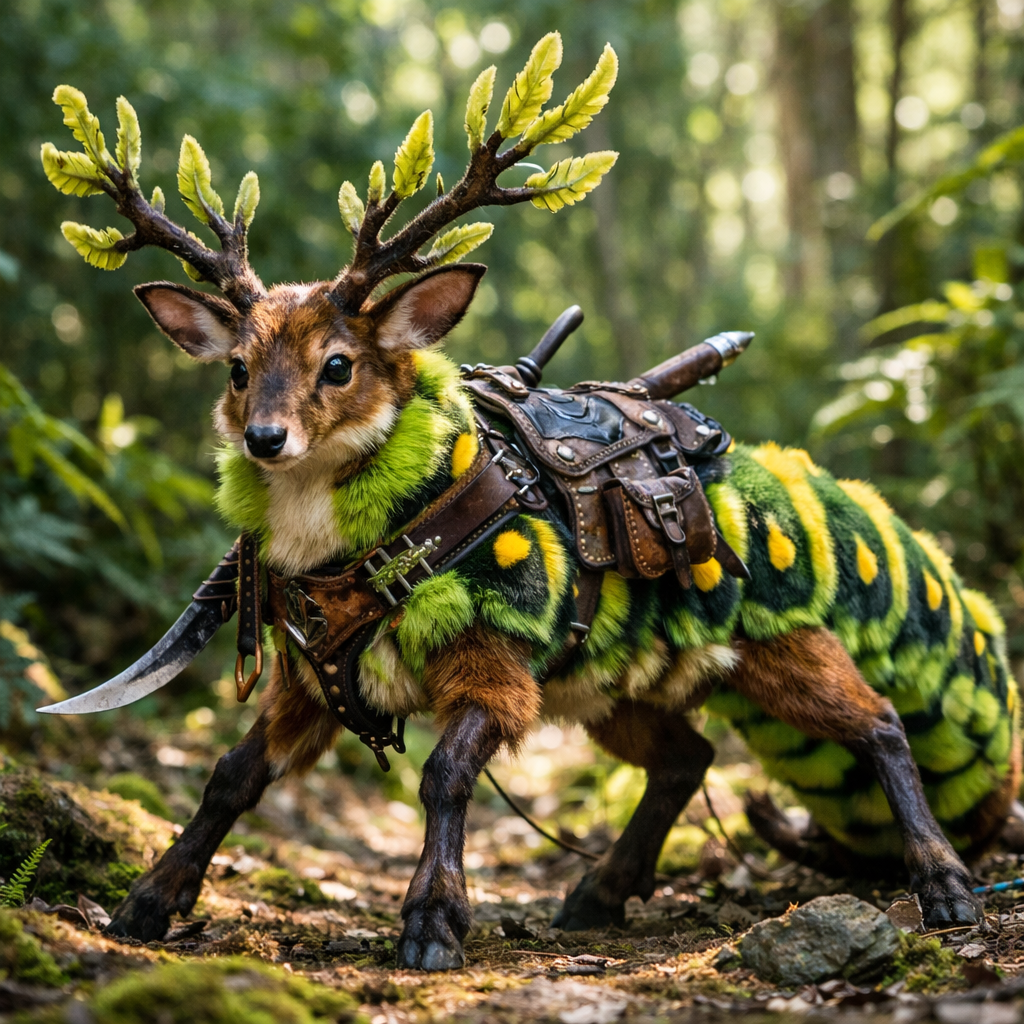 Caterdeer, an AI-generated hybrid of the Caterpillar and the Deer