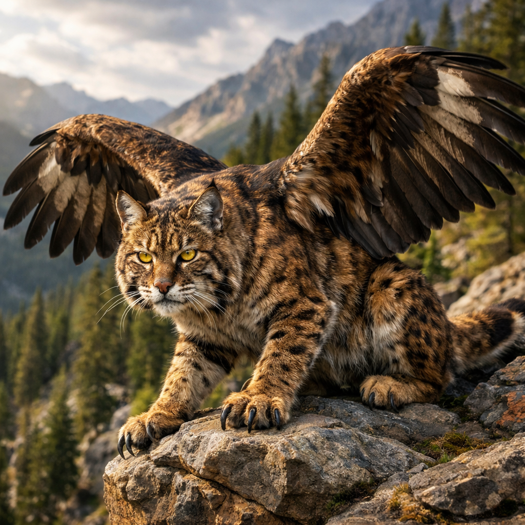 Eagobcat, an AI-generated hybrid of the Bobcat and the Eagle