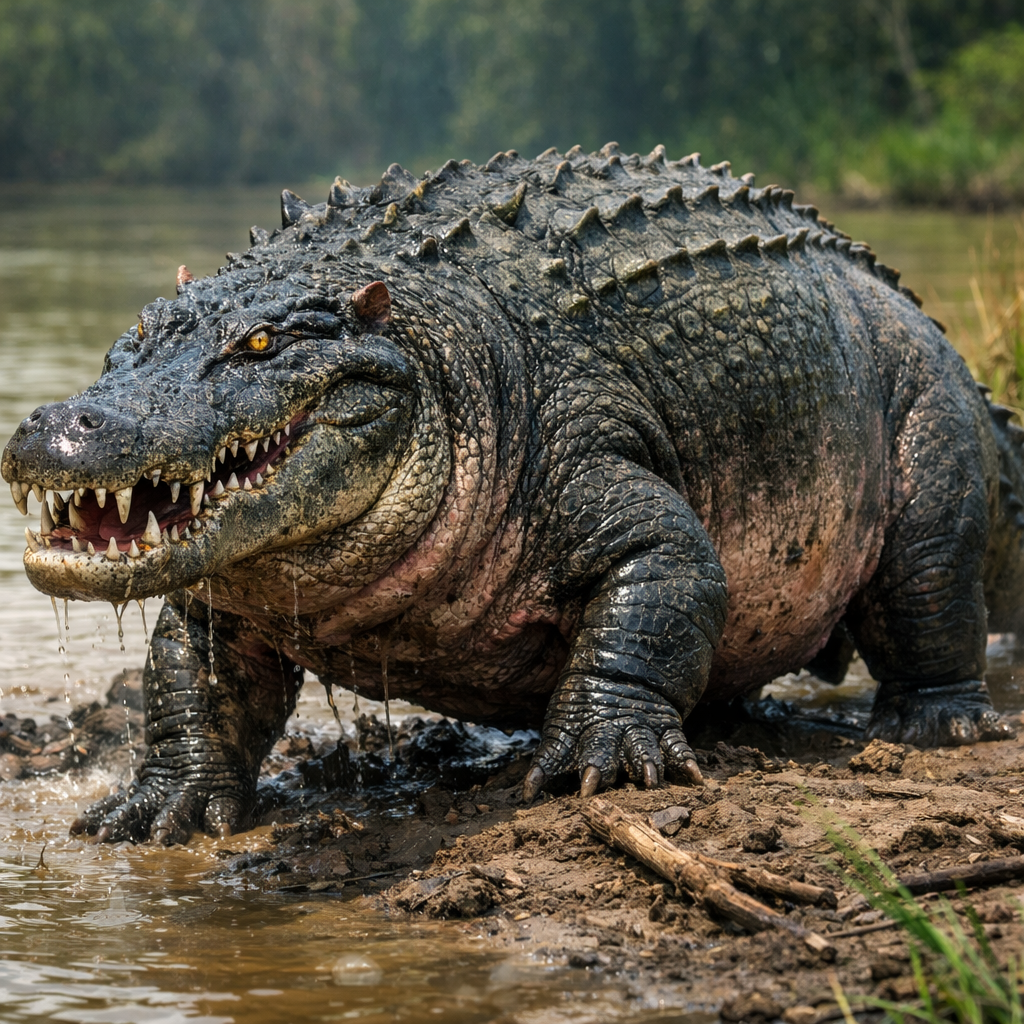 Crocopotamus, an AI-generated hybrid of the Crocodile and the Hippopotamus