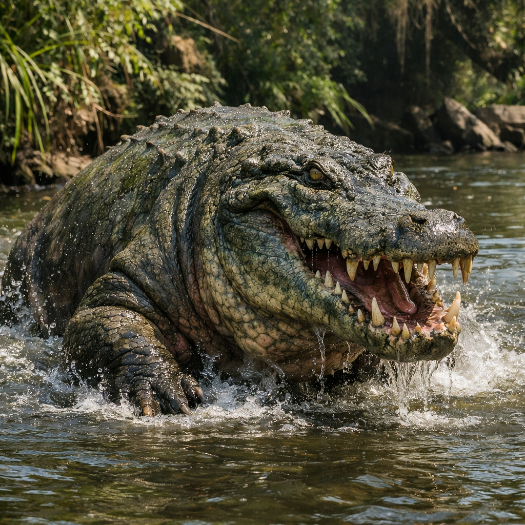 Crocopottamus, an AI-generated hybrid of the Crocodile and the Hippopotamus