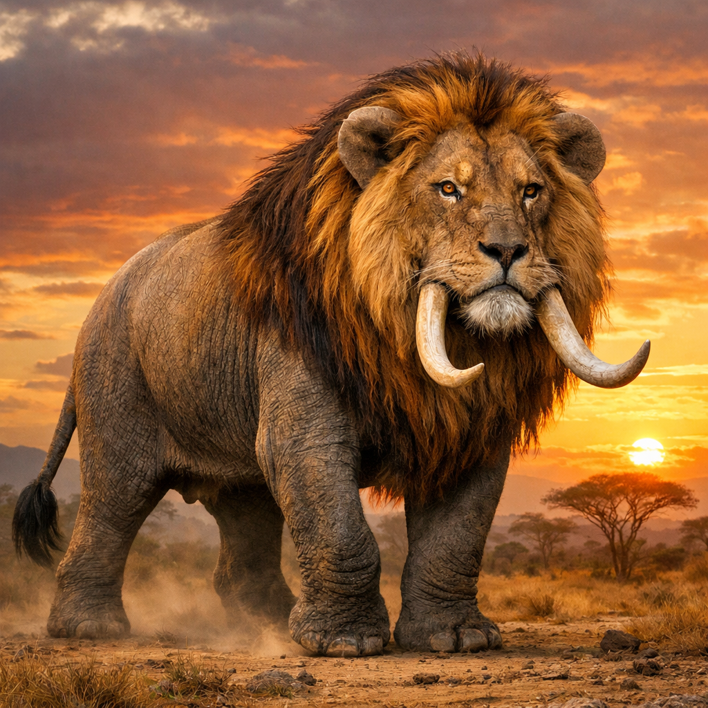 Eleon, an AI-generated hybrid of the Elephant and the Lion