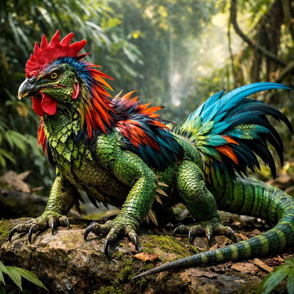 Chiguana, an AI-generated hybrid of the Chicken and the Iguana