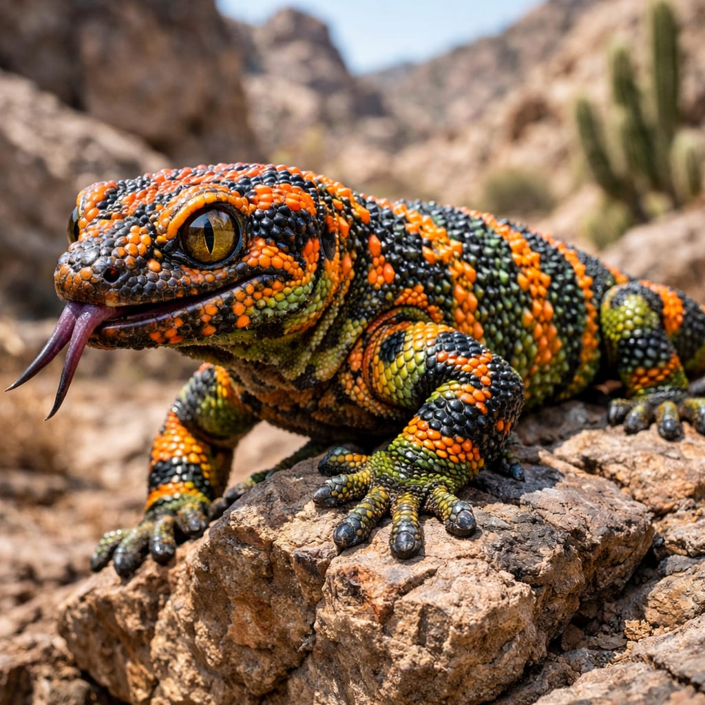 Gekamander, an AI-generated hybrid of the Gila monster and the Gecko