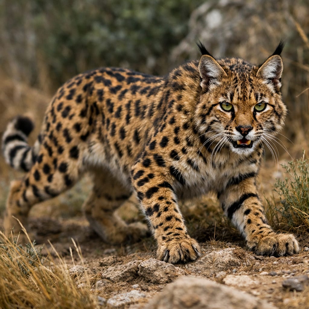 Cheetobcat, an AI-generated hybrid of the Cheetah and the Bobcat