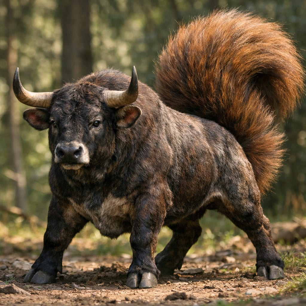 Squirrox, an AI-generated hybrid of the Ox and the Squirrel