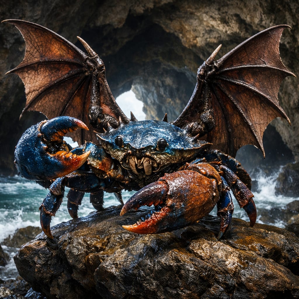 Crabat, an AI-generated hybrid of the Bat and the Crab