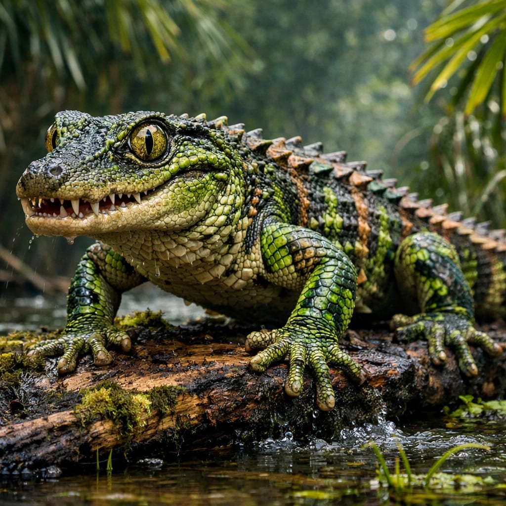 Gatorgecko, an AI-generated hybrid of the Alligator and the Gecko