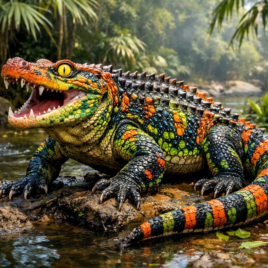 GatorGecko, an AI-generated hybrid of the Alligator and the Gecko