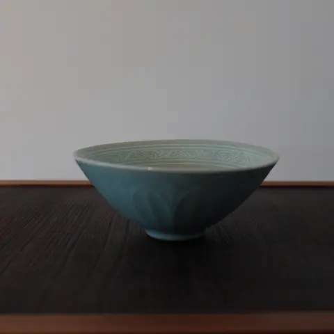 청자 상감 국화무늬 완