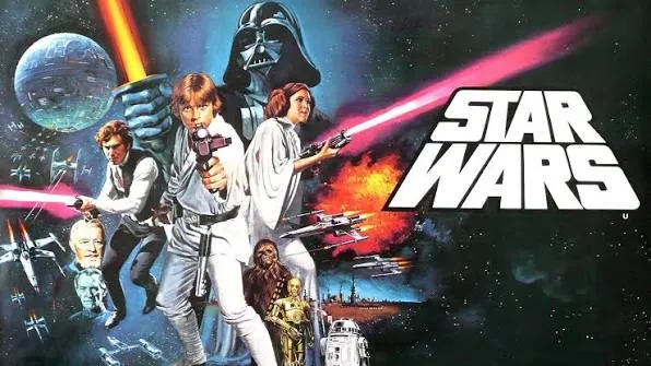 Capa clássica do filme star wars de 1977