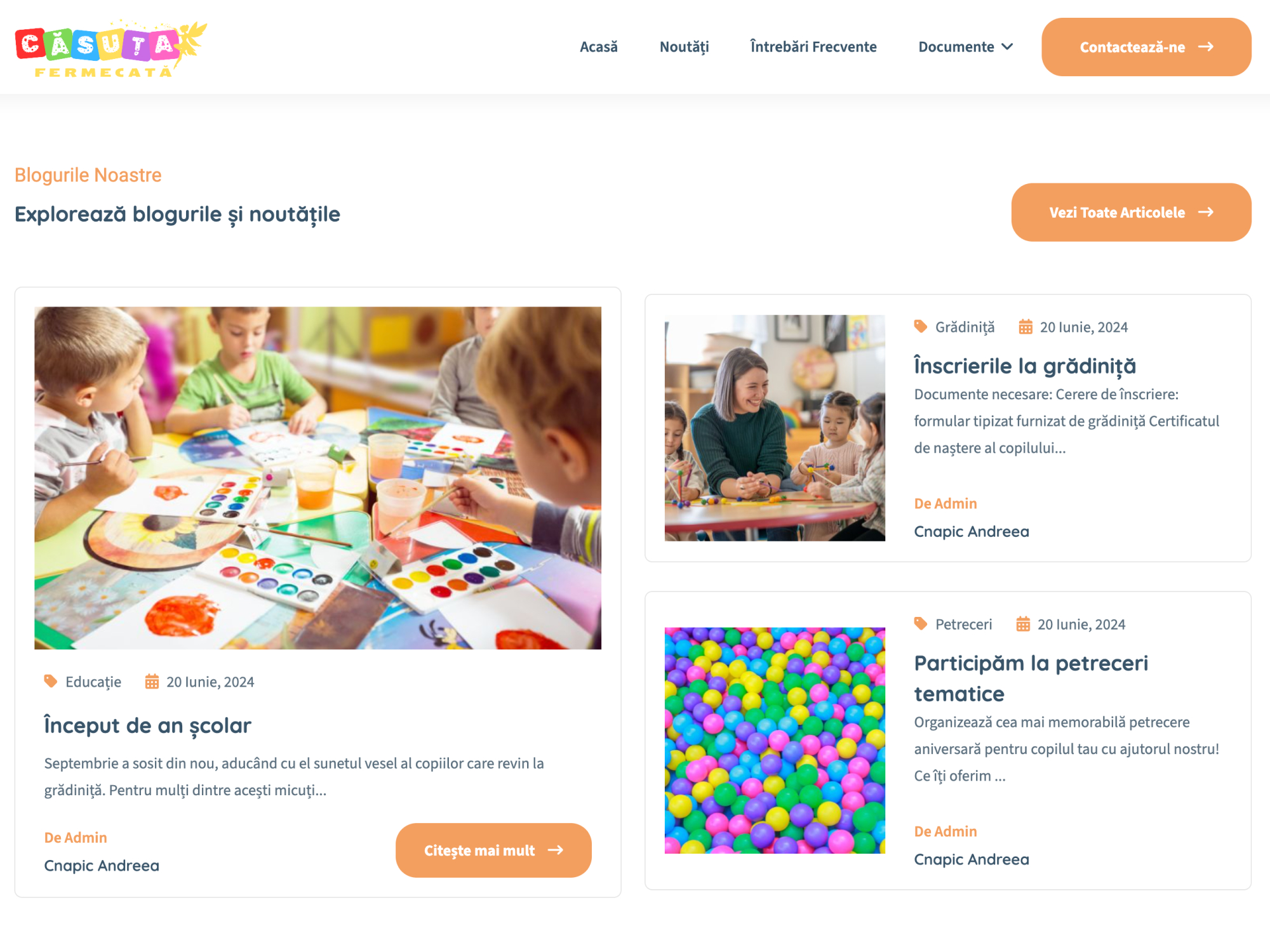 Căsuța Fermecată – Kindergarten Website 1