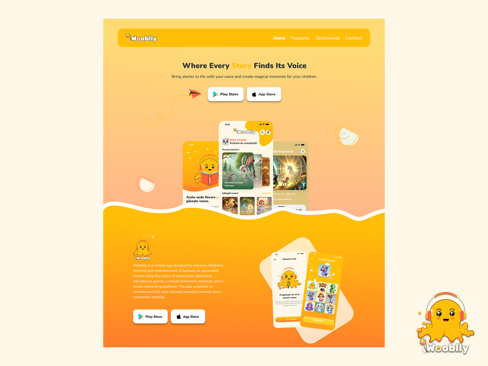 Wooblly – Aplicație mobilă cu AI pentru povești 2