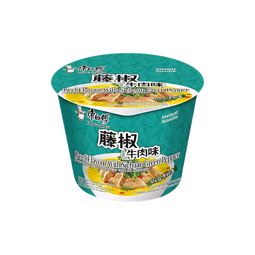 Kang Shi Fu Beef with Sichuan Green Pepper Bowl instant noodles (康師傅 藤椒牛肉麵 (碗裝))