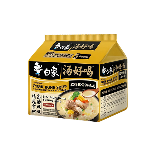 Baixiang Pork Bone Flavour instant noodles multipack (5-pack) (白象 湯好喝 招牌豬骨湯麵 (5包裝))