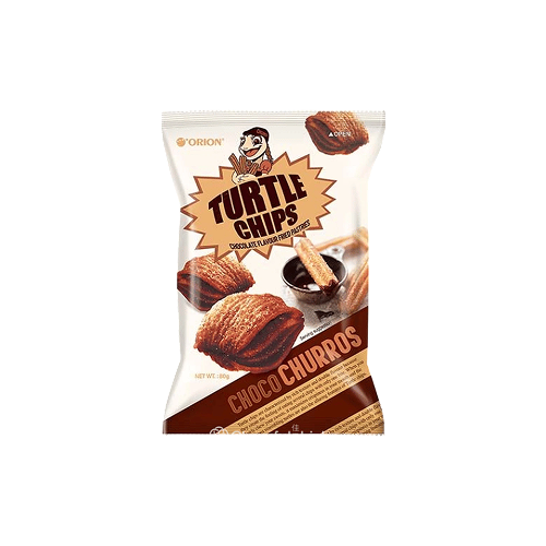 Orion Turtle Chips Chocolate Churros Flavour (好麗友四層脆烏龜薯片巧克力吉拿棒味 160克)