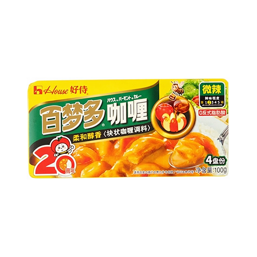House Foods Vermont Curry Sauce Mix Mild (好侍百夢多咖喱-甜味/微辣 100克)
