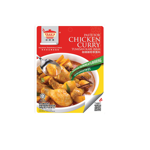 Tean's Gourmet Paste For Chicken Curry (田師傅咖喱雞醬料 200克)