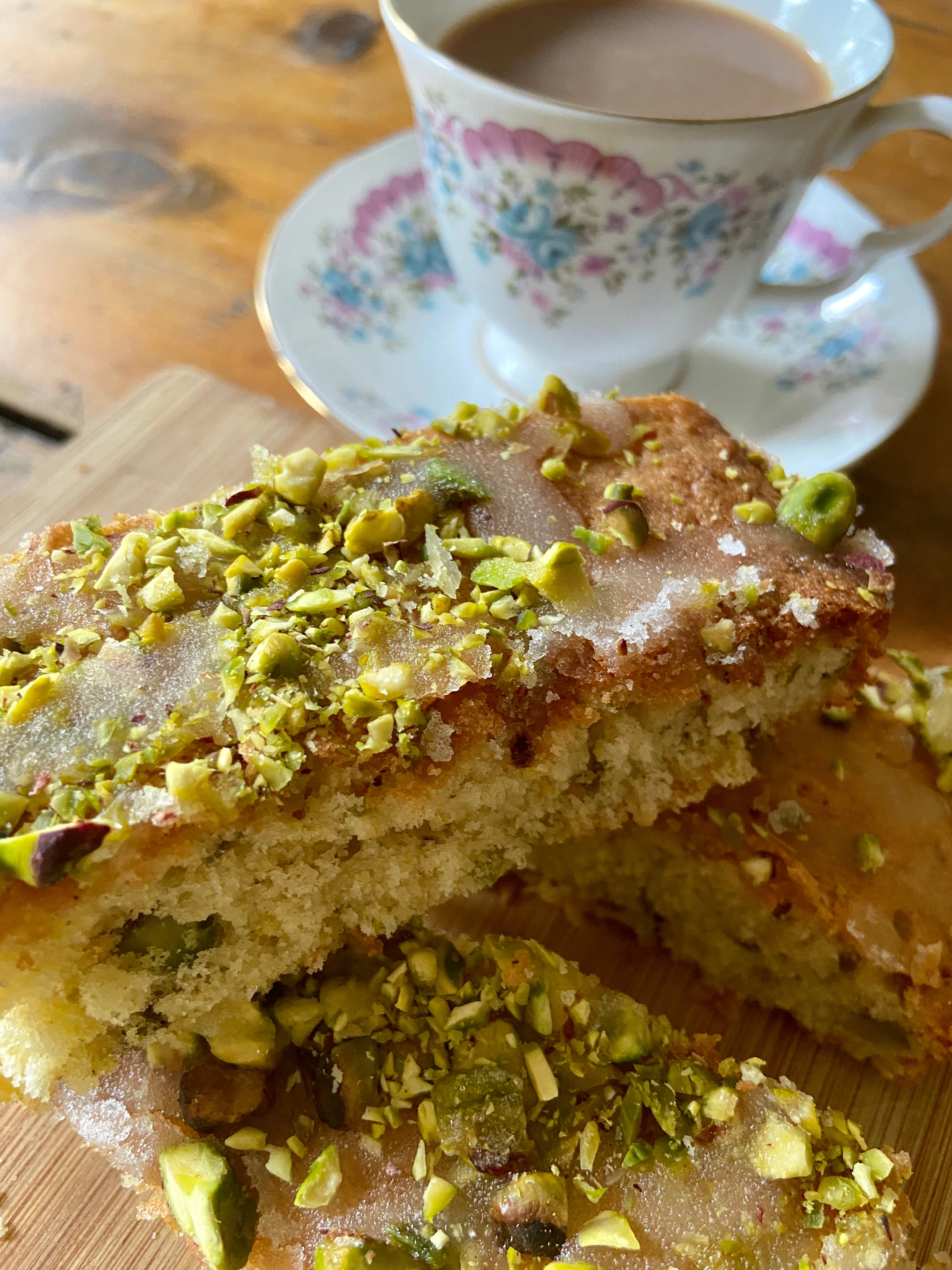 Lemon & Pistachio Drizzle Cake