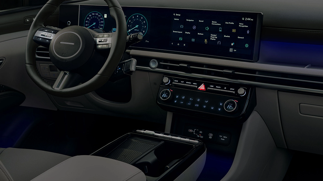 Vue intérieur du Hyundai Tucson 2025 et de son tableau de bord