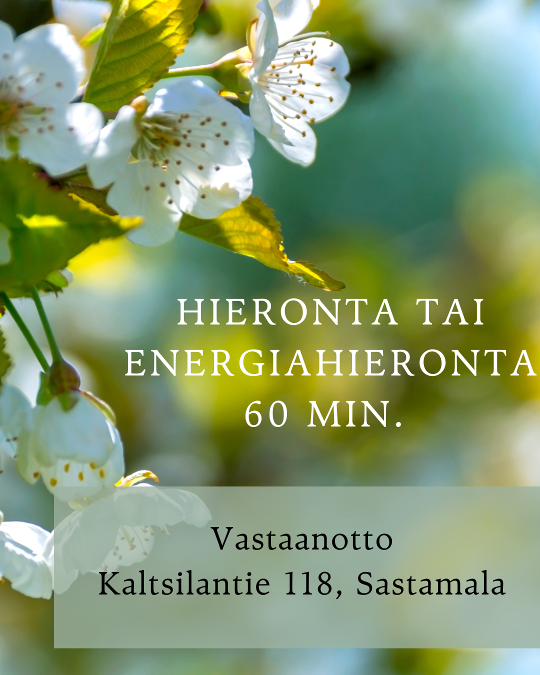 Hieronta tai energiahieronta 60min.
