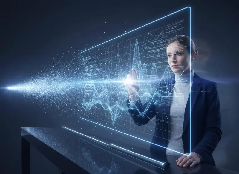 Image conceptuelle de l'IA quantique utilisée pour l'optimisation de portefeuille