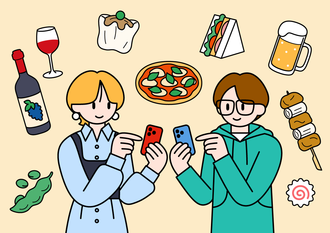 飲食サービス企業のためのイラスト / Web広告