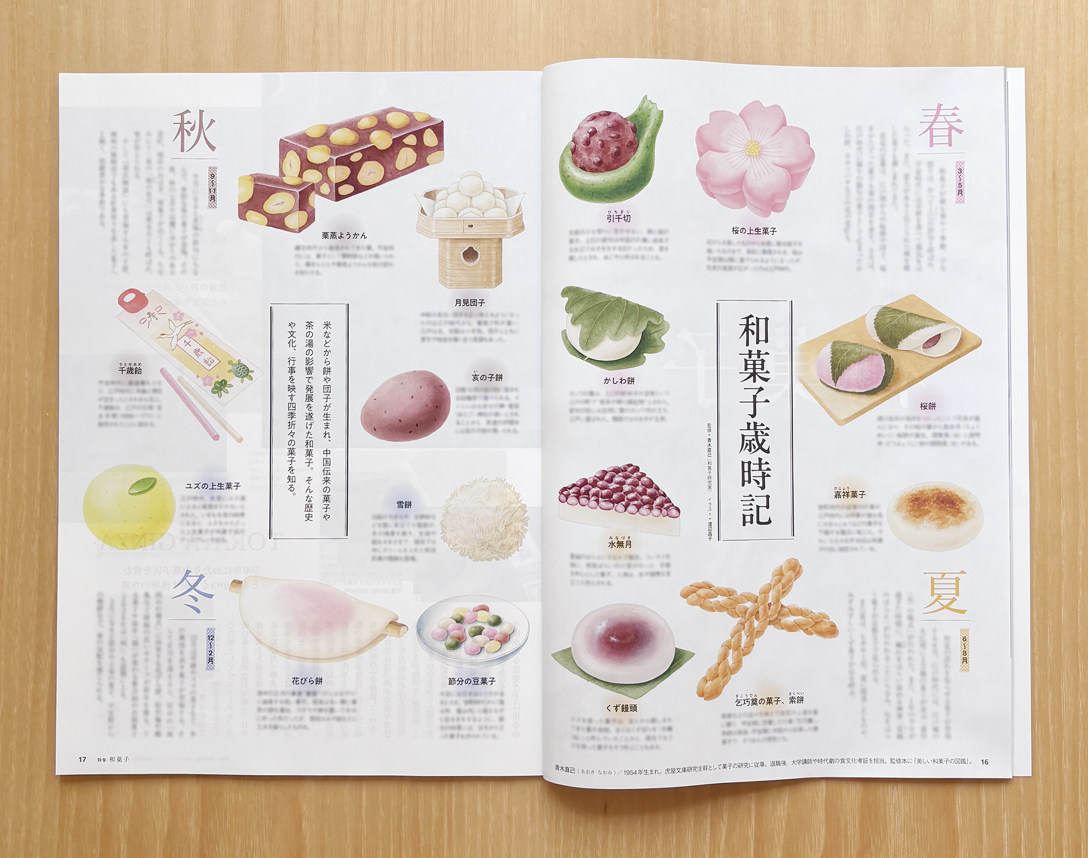 VISAカード会員誌『VISA』3+4月号 / 特集「和菓子」イラスト