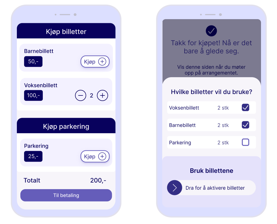 iSonen billettsalg app visning