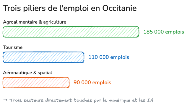 Chiffres emplois secteurs occitanie
