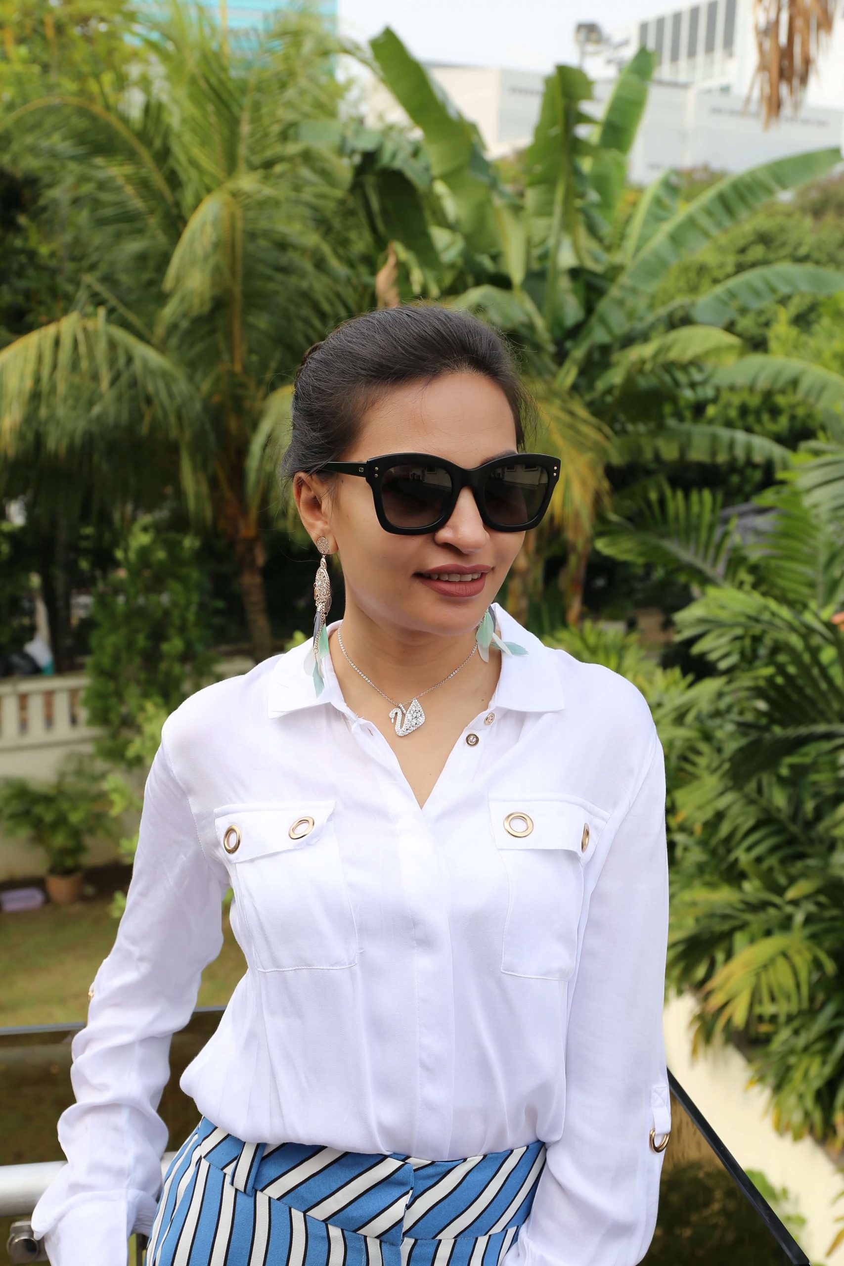 white shirt and sunglass - bornaly mahadee
