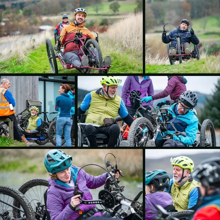 Adaptive MTB rider at trailhead – iBikeRide