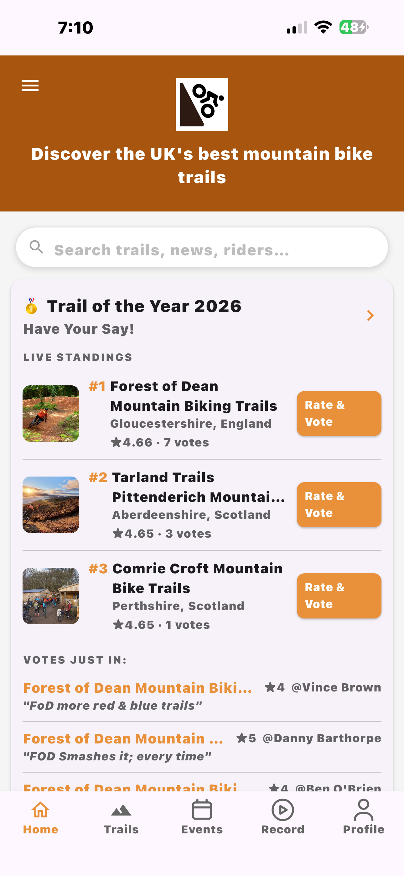 Trail of the Year landing page