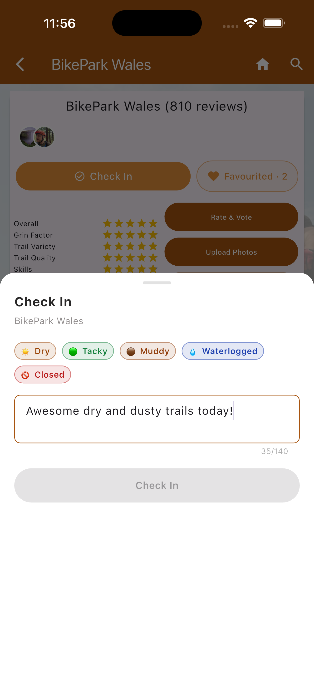 Ride check-in feature