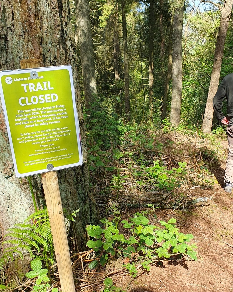 Malvern Hills Trust closes Thirds Wood MTB trail