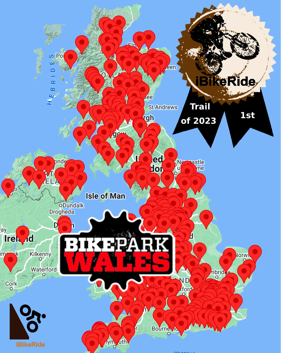 BikePark Wales Wins iBikeRide Trail of the Year 2023