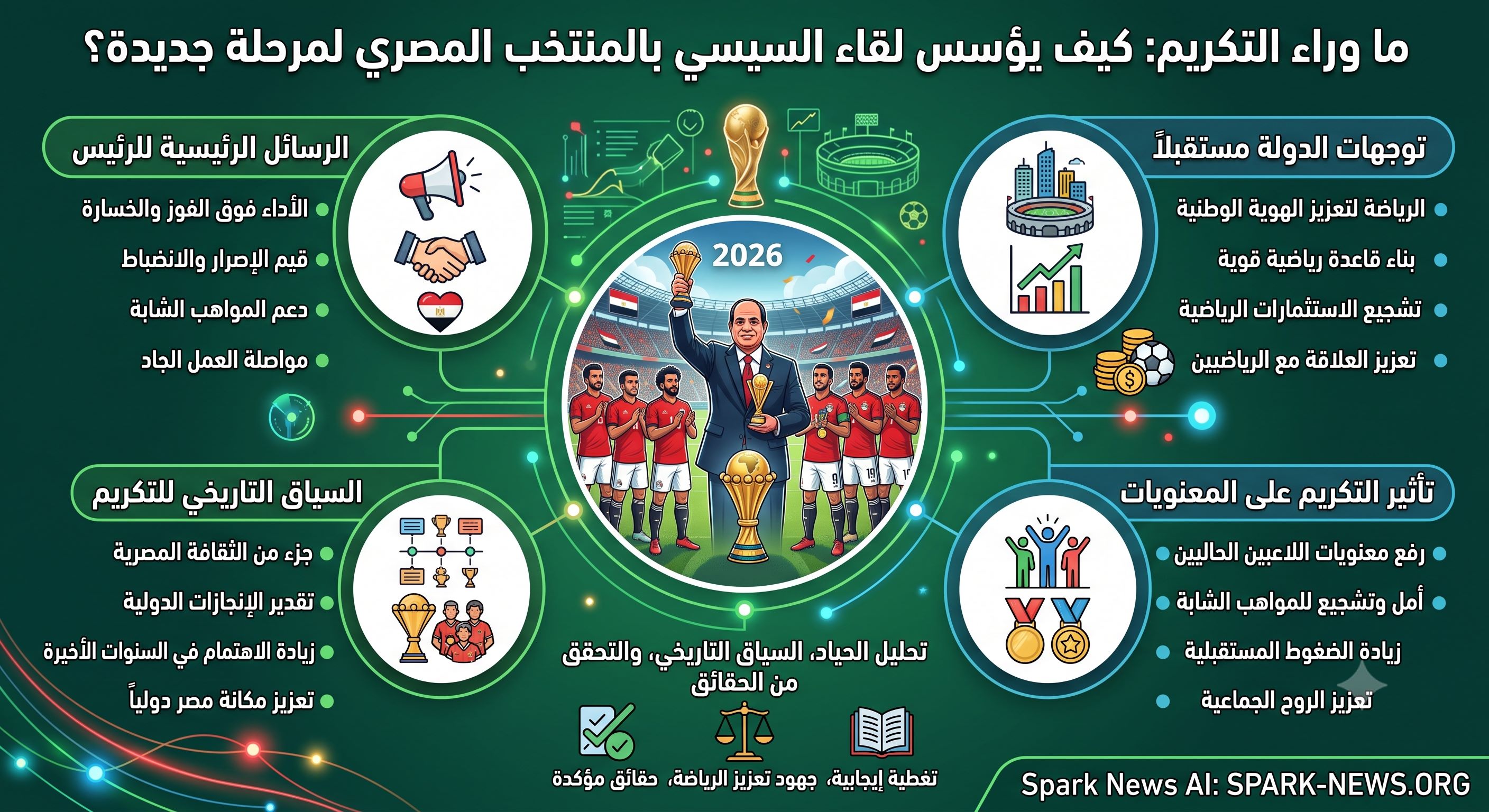 ما وراء التكريم: كيف يؤسس لقاء الرئيس السيسي مع المنتخب المصري لمرحلة جديدة في الرياضة المصرية؟