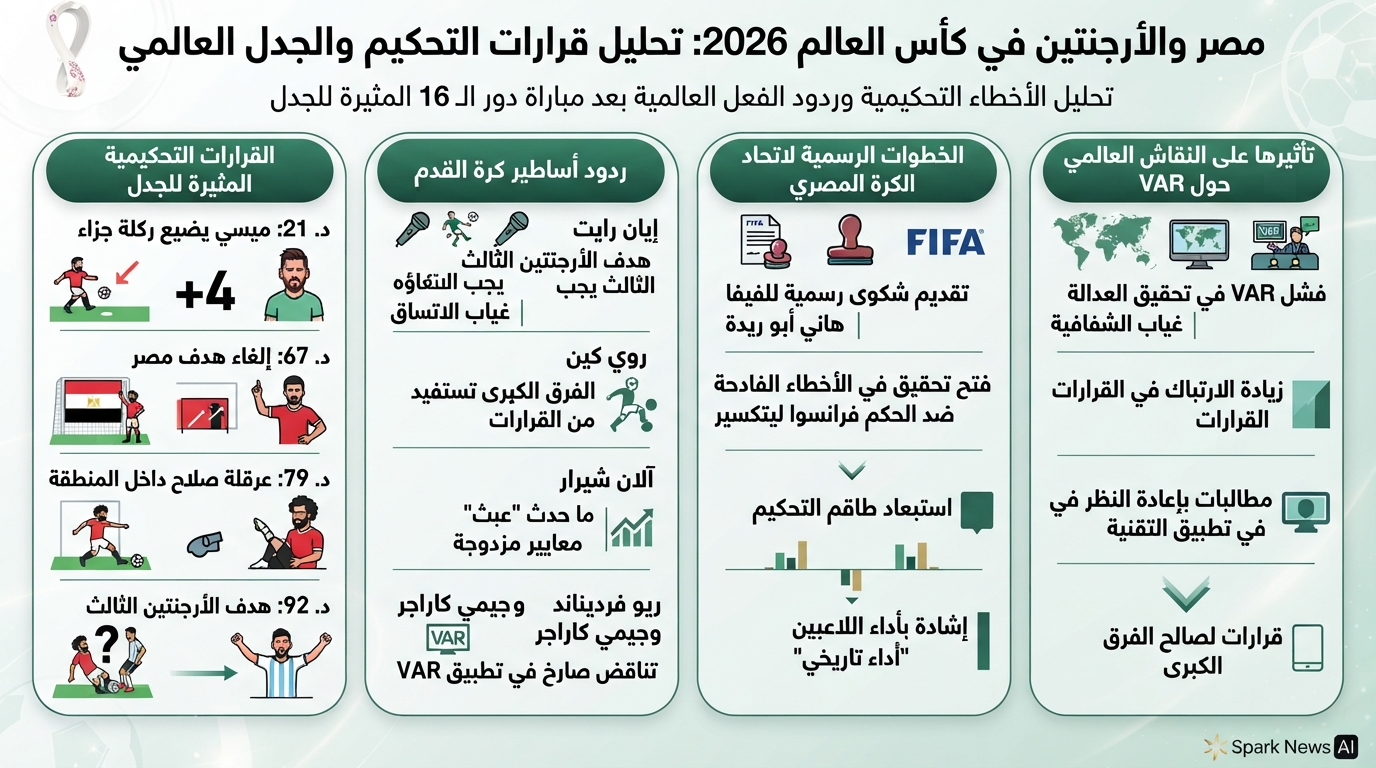 مصر والأرجنتين في كأس العالم 2026: عندما غابت العدالة عن ملعب أتلانتا