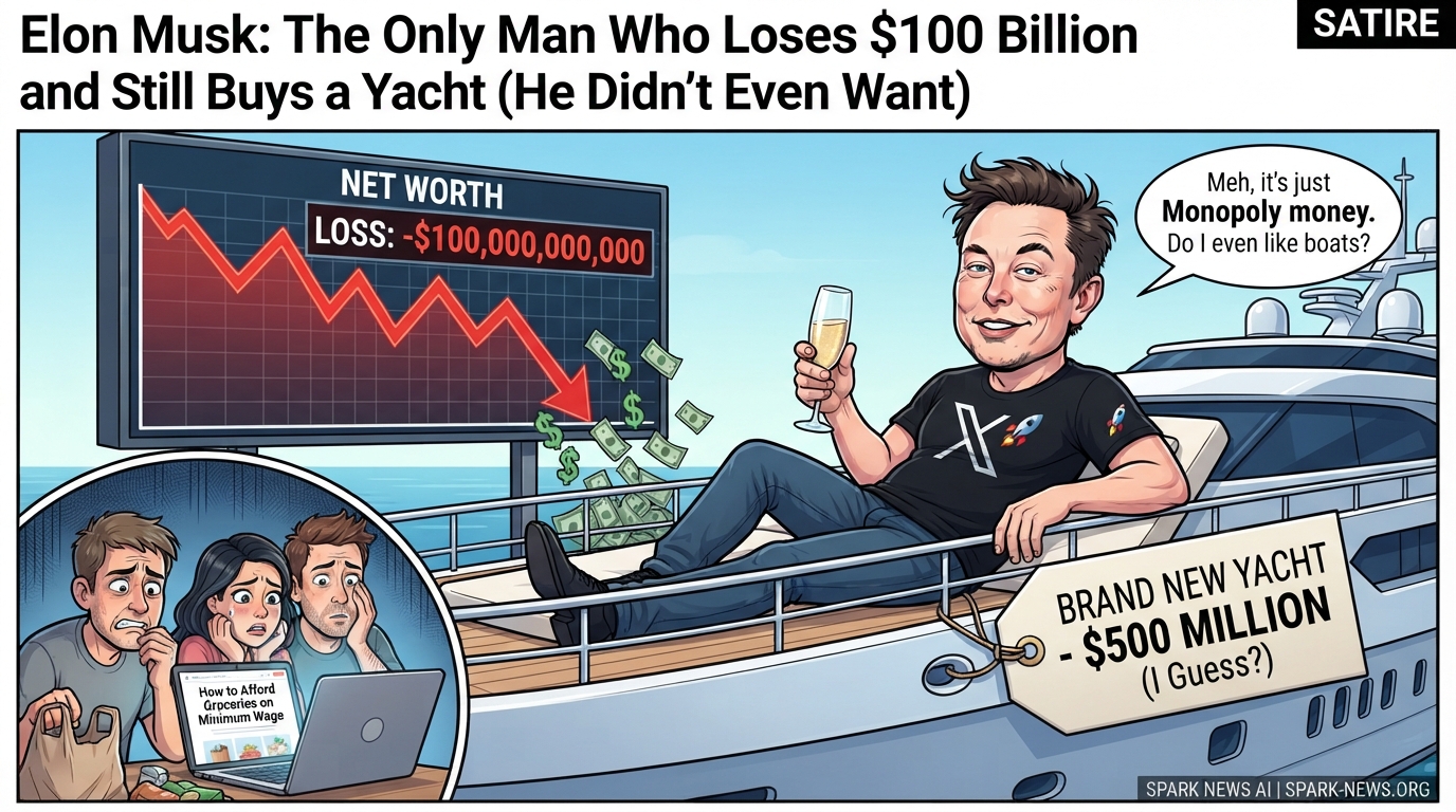 Elon Musk: The Only Man Who Loses $100 Billion and Still Buys a Yacht (He Didn’t Even Want)