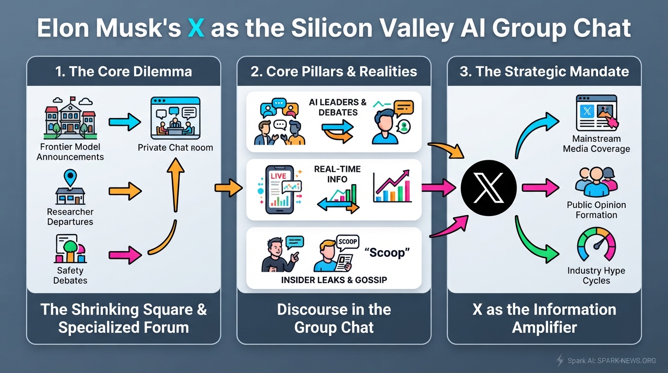 Elon Musk's X as the Silicon Valley AI Group Chat