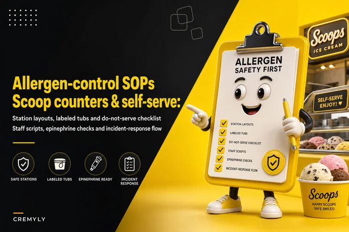 Allergen-control SOPs for scoop counters and self-serve stations: layouts, do-not-serve checks and incident flow
