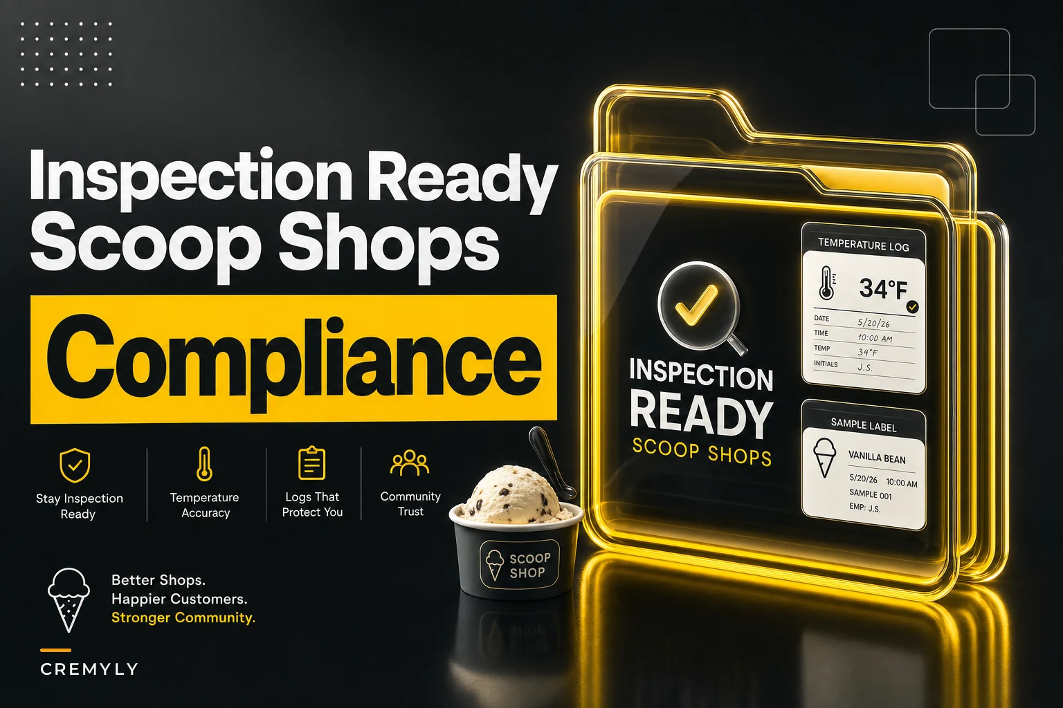 Local compliance checklist for scoop shops: permits, labeling samples and inspection‑ready temp logs