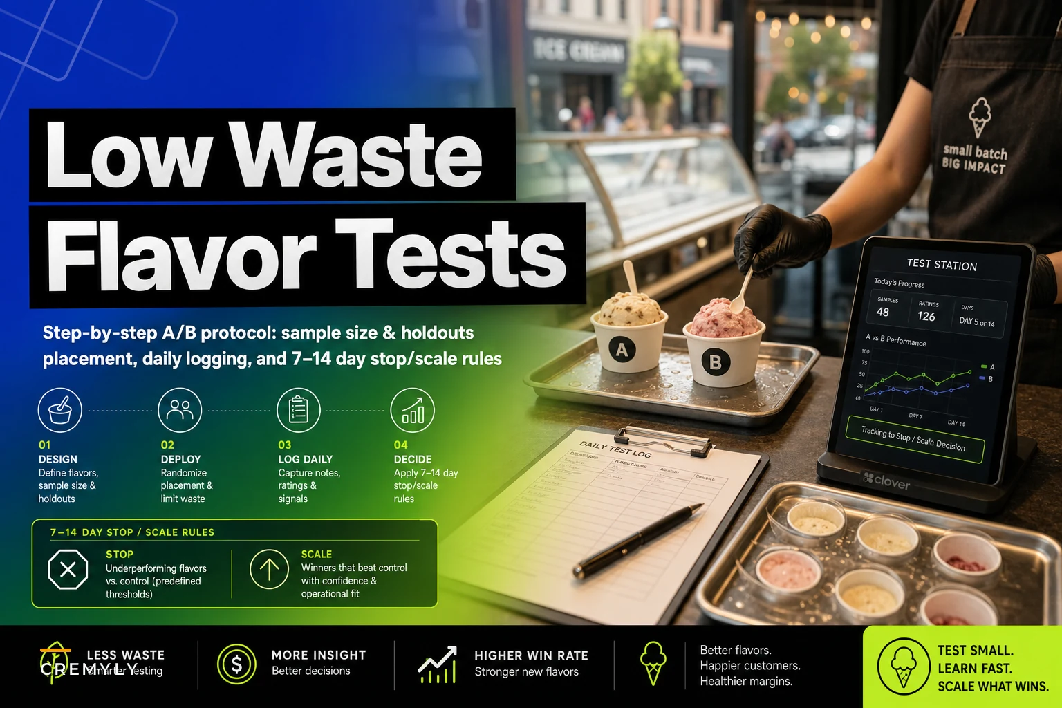 Low-waste flavor testing: a step-by-step A/B protocol and stop/scale rules for new offerings