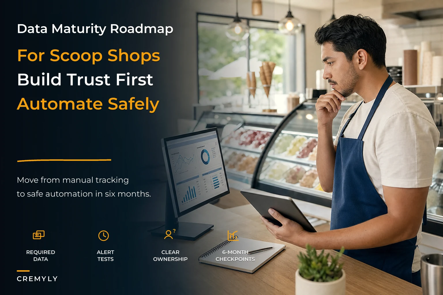 Operational data maturity roadmap for single-location scoop shops