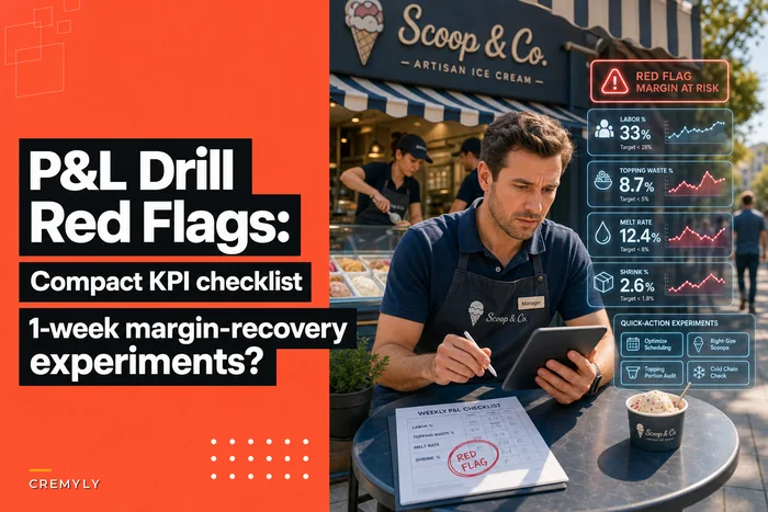 Weekly P&L drill for scoop shops: the compact checklist of KPIs, red flags and quick margin-recovery experiments